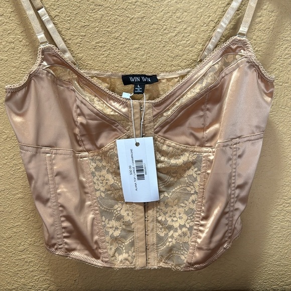 LUXELIFE SATIN NUDE BUSTIER . Size Large - Picture 5 of 9